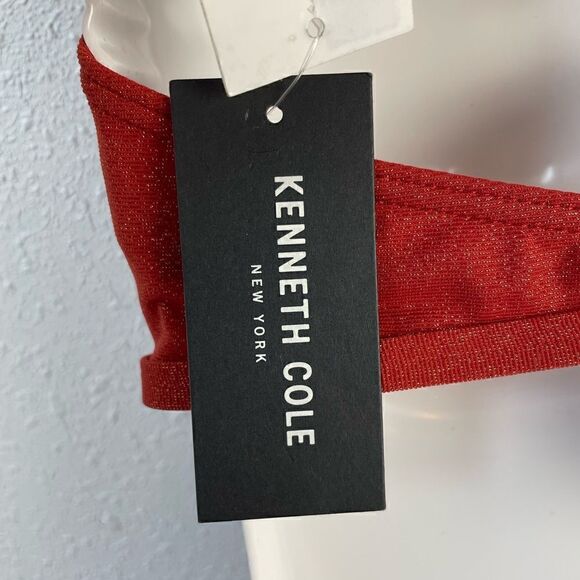 NWT Kenneth Cole New York Burnt Orange Metallic Bikini Size M 32 B/C - Picture 7 of 8